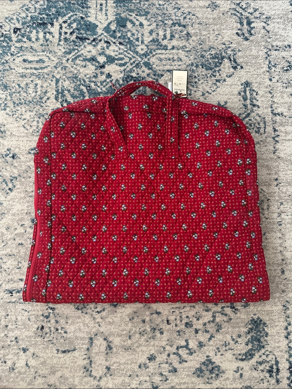 NWT! Vintage Vera Bradley Provincial Red Garment Bag soft travel luggage duffel - Picture 7 of 7